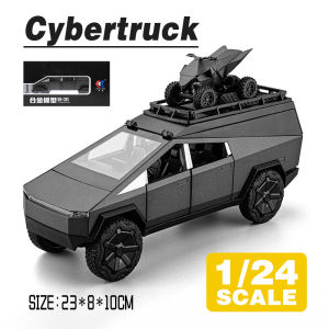 LEO 1:24 Tesla Cybertruck Pickup Touring RV Metal Diecast Alloy Toy Car Model Trucks For Kids Toys Vehicles Hobbies Collectio