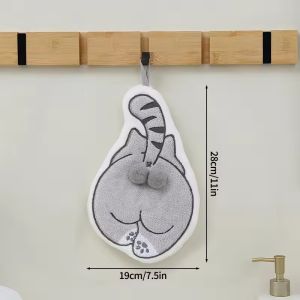 Soft and Cute Cat Hand Towel Quick Drying Bathroom Hanging Towel Household Kitchen and Bathroom Supplies