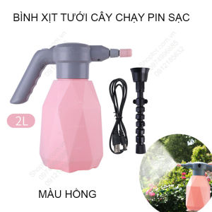 Bình xịt tưới cây dùng pin sạc có nhiều chế độ phun có đầu nối dài bình 2 lit