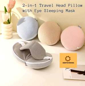 KW Pillow With Eye Mask Memorys Foam Travel Neck Pillow Shade Sleep Mask Office Nap Support For Airplane Car Home Use