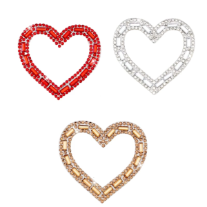 Artistic Heart Rhinestones Applique Trim for Evening Skirt Clothes Beaded Collar Decors Patches Sewing on Supply