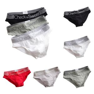 XINSU38 Stripe Mens Triangle Panties Cotton Underpants Summer Men Letter Briefs Comfortable Solid Color Men