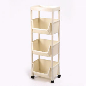 Kệ 4 Tầng Có Bánh Xe Di Chuyển Đựng Vật Dụng Cá Nhân Xếp Gọn Không Gian