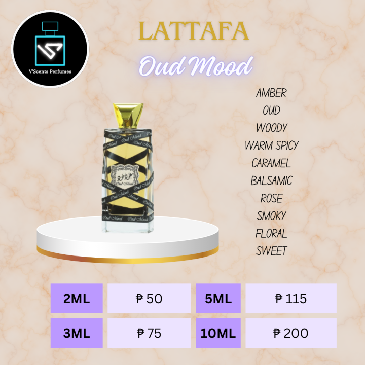 Vscents Lattafa Oud Mood EDP Decant (Lancôme Oud Bouquet