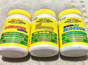 Bộ 3 Phân Bón Lá Grow More (30-10-10) (6-30-30) (20-20-20) giúp cây phát triển mọi giai đoạn