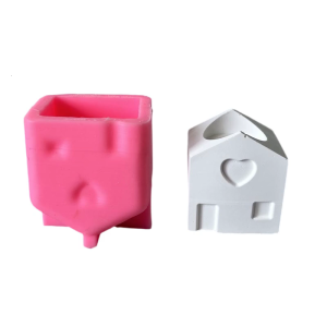 Silicone Molds Small House Candlestick Molds Holder Molds Plasters Molds Castings Mould FOR Home Decoration