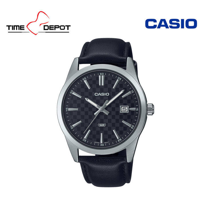 Casio men's 2024 leather strap watches