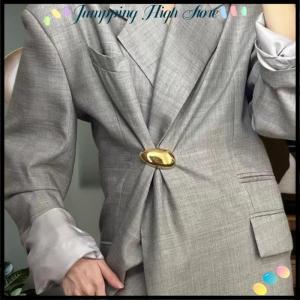 【Jumpping】 เข็มกลัดโลหะทรงเรขาคณิตสีมันวาวทรงเรขาคณิตสำหรับผู้หญิงชุดสูทที่สวยงามไม่เหมือนใครเครื่องประดับแฟชั่นสำหรับงานปาร์ตี้