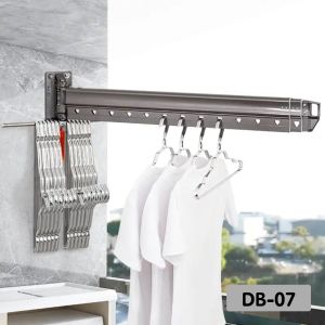 ราวตากผ้า แบบติดผนัง พับเก็บได้ หมุนได้ วัสดุทนทาน WALL HANGING CLOTHES HANGER
