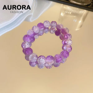 Aurora Shiny Colored Glaze Bead Lucky Bracelet Fashionable Versatile Jewelry HB1519