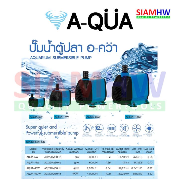 ปั๊มทำน้ำตก น้ำพุ ม่านน้ำ ปั๊มน้ำตู้ปลา 100 วัตต์ รุ่น AQUA-100W ...