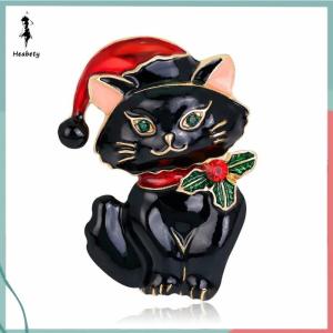 ส่วนลด 10 บาท สำหรับการซื้อ 1 ชิ้น เข็มกลัดติดเสื้อรูปแมวสำหรับผู้หญิงลายสัตว์แนววินเทจเครื่องประดับสำหรับเทศกาลคริสต์มาส