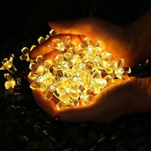 5M/7M/12M Solar Flower Light Outdoor Waterproof Solar Lights Garden Decor Courtyard Christmas Holiday Party Decor