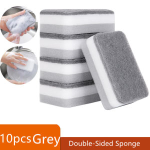 10PC/Set Double-Sided Sponge Scrub Pot To Wash Dishes Magic Wipe Kitchen Housework Cleaning Three-Layer Sponge Scouring Pad
