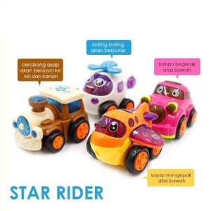 Mainan Edukasi Anak Bayi Mobil Mobilan Pullback Inersia Kereta Pesawat Tarik Jalan