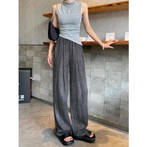 Cotton and linen pants for women hot summer style wide-leg pants with drape ice silk sun protection cool pants 3134