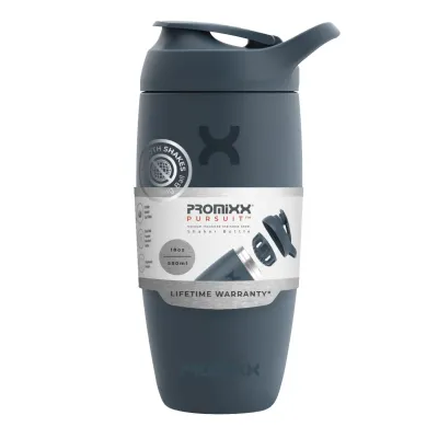 Promixx Pursuit Shaker Bottle Insulated Stainless Steel Water Bottle and shaker Cup 18oz