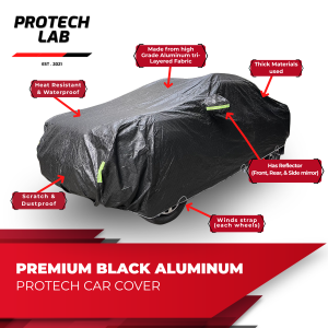 Toyota Hilux Conquest Protech Lab - Premium 3-Layered All Weather BLACK Aluminum Car Cover