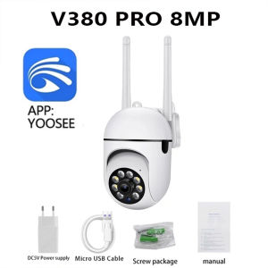 YOOSEE 8MP Lensa Ganda Layar Ganda Kamera CCTV Luar Ruangan Tahan Air Audio Dua Arah cctv sambung hp jarak jauh Kamera Pengintai Jarak Jauh Cerdas yang Baru Ditingkatkan