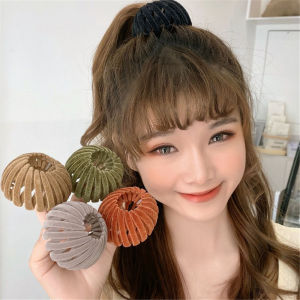 Disk Hair Bird Nest Bun Maker Ponytail Buckle Velvet Hair Claw Women Hair Clips Meatball Head Hair