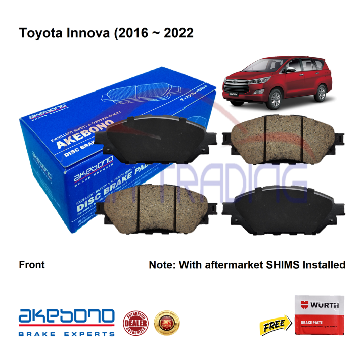 Genuine Akebono Front Brake Pads For Toyota Innova W