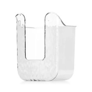 hananre Plastic Wall Mounted Tissue Box Self-adhesive Punch Free Paper Towel Holder Upside Down Space-saving Napkin Container Bathroom