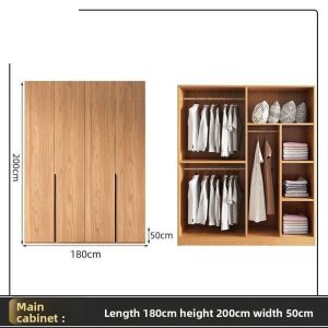 UrbanSpace SG- Solid Wood Pair Door Wardrobe  Wardrobe Cabinet  2/3/4/5/6 Door Wardrobe