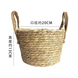 Big Storage Basket Handmade With Handle Multiuse Rattan Woven Wall Hanging Basket Flower Vegetable Fruit Home Organizer