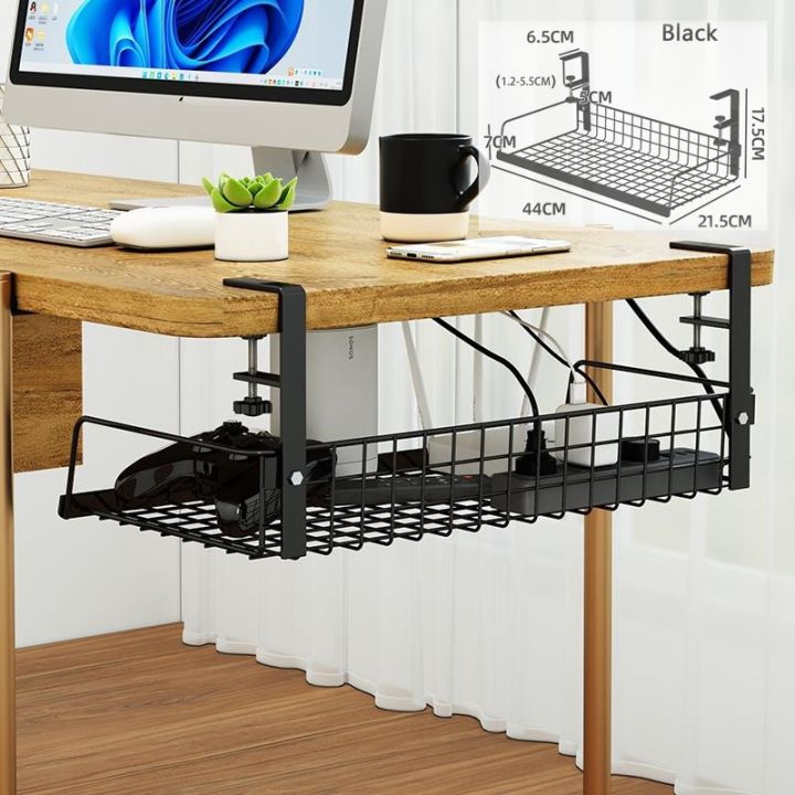 No Drill Under Table Cable Management Tray Under Desk Wire Storage ...