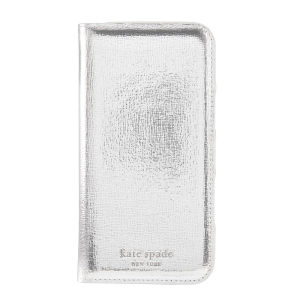 Kate Spade New York iPhone 16 Pro/16 Pro Max Metallic Silver Wallet Folio Case