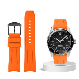 new Premium-Grade New Curved End Fluorine Rubber Watch Strap FOR Longines Seiko watch 20mm 22mm New Design FKM Rubber Watch Band high-quality