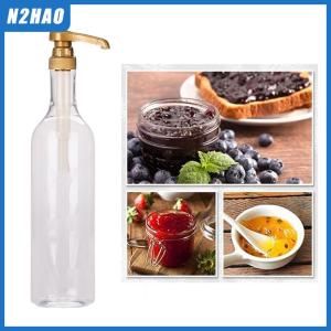 N2HAO 750ml Transparent Coffee Syrup Bee Drip Storage Dispenser Pump Bottle Squeeze Milk Bottle Honey Jar Container