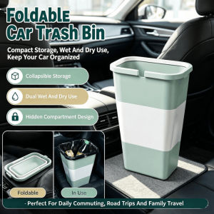 Multifunctional Folding Car Trash Can Car Storage Organiser Foldable Telescopic Car Bin Compact Design Portable Waste Container