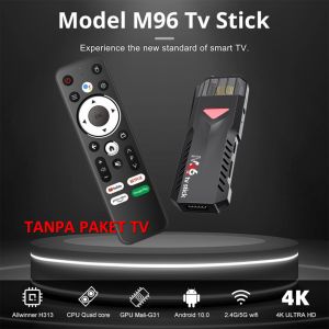 STB Android 10 Smart TV Box Android M96 Stick Voice Remote Ram 4GB Rom 32GB 4/32 Unlock Full Channel TV Iflix Tanpa Bayar Bulanan GRATIS Allwinner H313 Quad Core Bluetooth