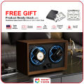 Watch Winder Box for Automatic Watches Double Winders Quiet Japanese Motor 5 Rotation Mode Luxury Gift Wood High-End. 
