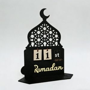 JACIRCLE Wooden Countdown Calendar Desktop Decoration Table Decor Ramadan Home Decoration