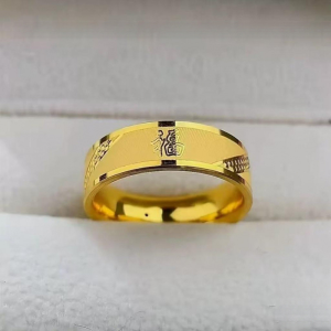 Fu Blessing Fortune Ring For Women Men Titanium Steel Lucky Charm Money Catcher Auspicious Non-Fade Waterproof Gift
