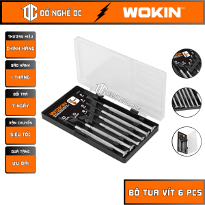 Bộ tua vít sửa chữa điện tử 6 size Wokin 205806 Cán xoay 360 độ mạ Cr-V  tháo lắp sữa chữa điện thoại đồng hồ máy tính Đồ Nghề DC