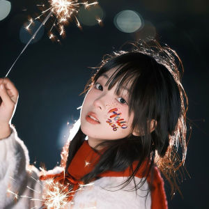 Spring Festival Cute Face Stickers Happy New Year Party