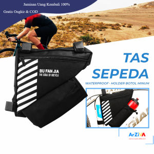 BU FAN JIA Tas Sepeda Triangle Frame Bag Waterproof with Holder Botol - YA224 - Black