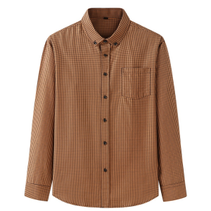 60-175KG Men Plus Size Korean Loose Collar Checkered Tops Man Oversized Big Size Casual Loose Long Sleeve Shirts with Chest Pocket
