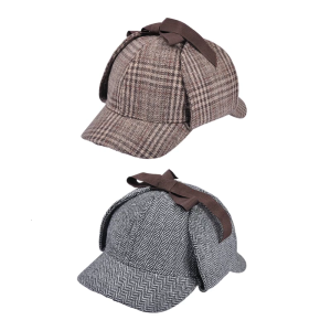 Vintage Plaids Baseball Hat with Double Brims Adjustable Breathable Cotton Hat for Stylish and Practical Wear