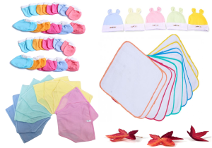 [HCM] Set 23 món phụ kiện sơ sinh( 5 Tã vải dán/ đóng bỉm + 5 Khăn Lót Chống Thấm + 3 nón + 5 cặp bao tay + 5 cặp bao chân)