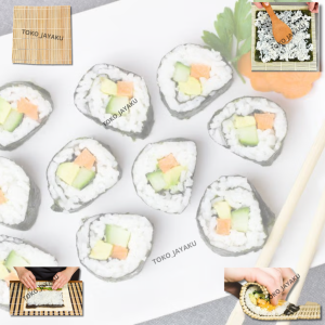 TJ Tikar Bambu Gulung Sushi  Alas Gulung Sushi Roll  Mat Sushi Jepang Makisu  Alat Bikin Sushi Rumah