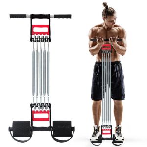 Dây Kéo Cáp 5 Lò Xo Titan Tập Thể Thao Đa Năng Có Bàn Đạp Tập Cơ Ngực  Cơ Tay Tập GYM Hiệu Quả Tại Nhà