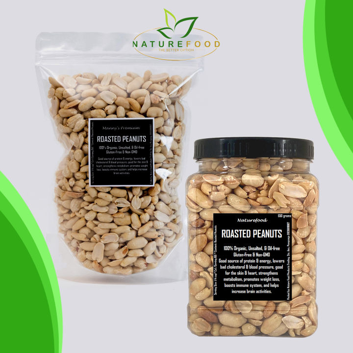 Roasted Peanuts (Organic, Newly Roasted, Oil-free, Plain, Unsalted ...