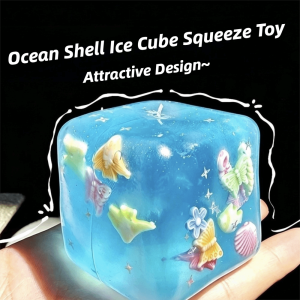 SINGLE Squishy Ocean Blocks Squishy Toy Transparent Super Soft Sensory Toy Squeeze Toy Slow Rising Fidget Toy Kids Gifts