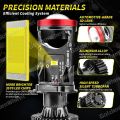 2pcs Lampu LED Utama Y7D Y6D 24 Volt Projector Mini H4 Truk Bus Canter Fuso Tronton Kipas RHD LHB Bi H4 mini Projector H4 projie Cut Off Motor Mobil - Putih. 