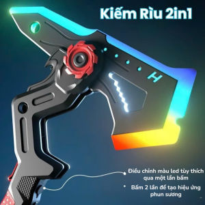 Kiếm Rìu Biến Hình 2In1 Led RGB Phun Sương Sạc Type C | Đồ Chơi Công Nghệ Phát Sáng Đồ Chơi Nhập Vai Cho Bé