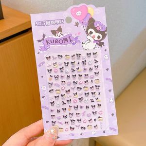 Sticker Dán Móng Kuromi Hello Kitty Sprunki Sticker 3D Dễ Thương Dán Móng Tay Trang Trí Cho Bé